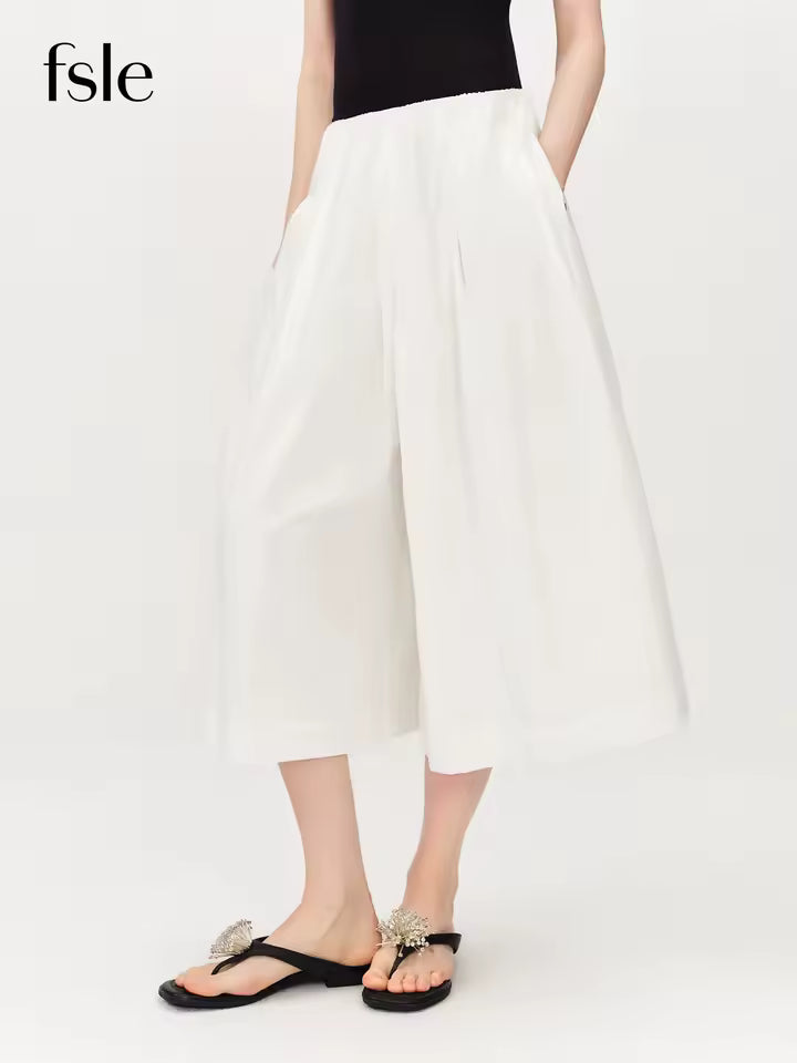 FSLE Cozy Cotton Casual Pants Wide-Leg Fit for Women's Summer 2026 New Arrival A-line Silhouette for Casual Outfits Resort Pants - AliExpress 200000345